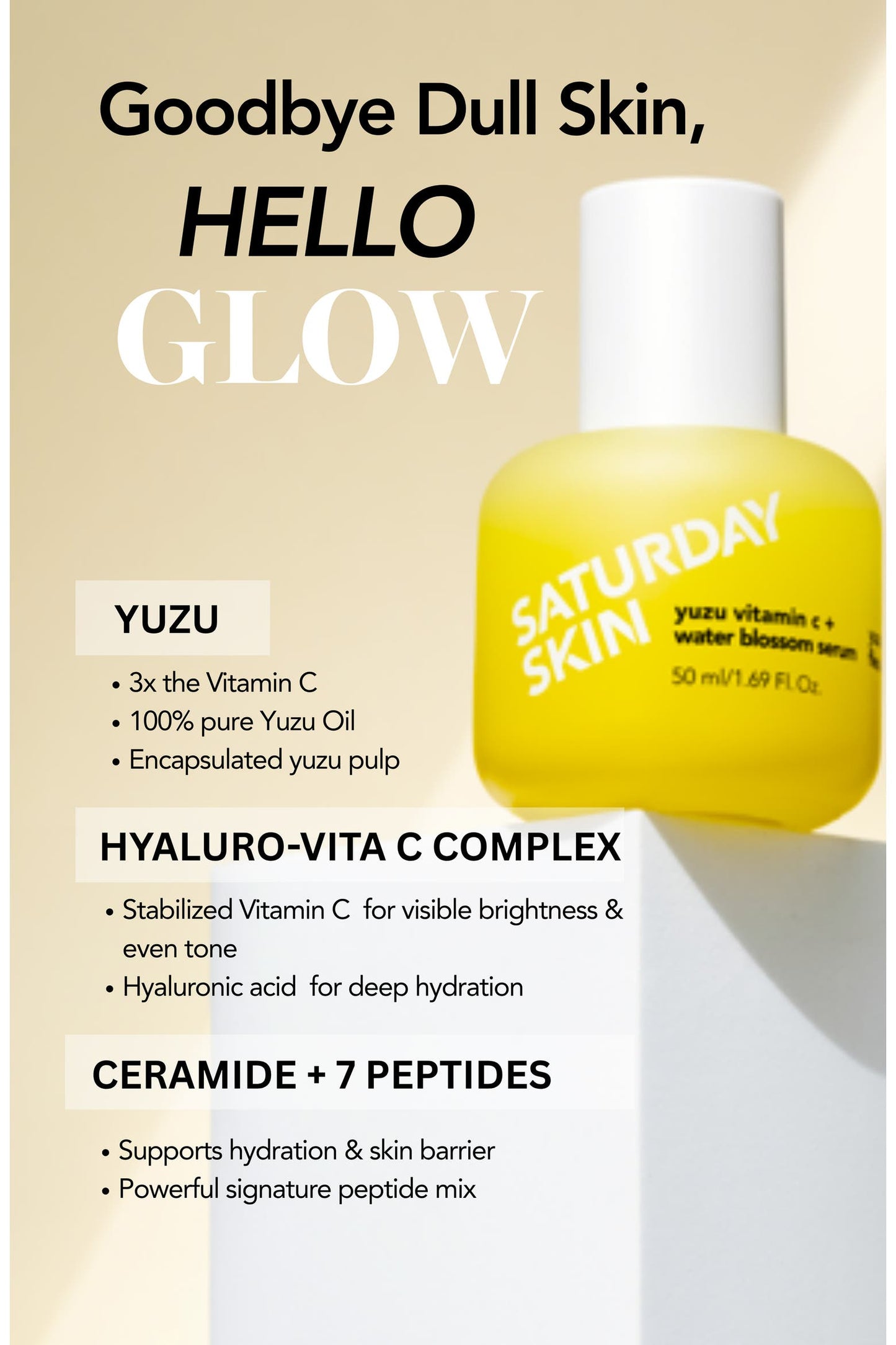 Saturday Skin Yuzu Vitamin C+ Water Blossom Serum Size 50ml