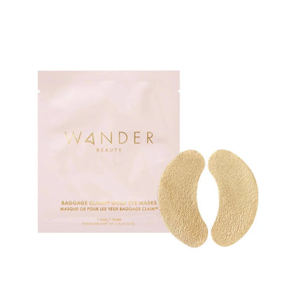 Wander Beauty Baggage Claim Gold Eye Masks 1 pair