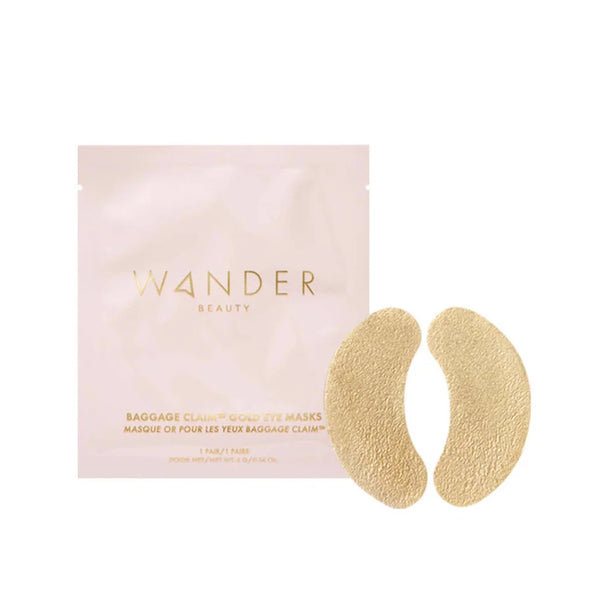 Wander Beauty Baggage Claim Gold Eye Masks 1 pair