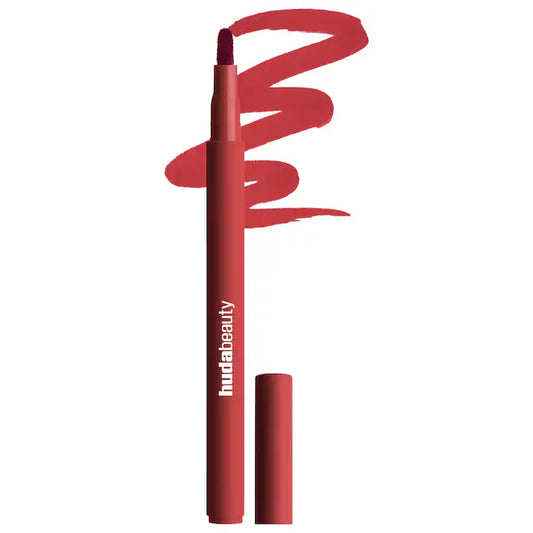 HUDA BEAUTY 
Lip Contour Lip Stain for 12-Hour Wear Color: Cherry Red - blue-toned red