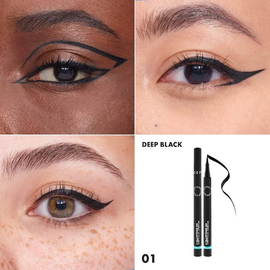 SEPHORA COLLECTION 
Intense Ink 12HR Classic Felt Eye Liner Color: 01 Deep Black - matte deep black