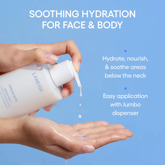 LANEIGE 
Mini Cream Skin Milky Toner Mist with Ceramides and Peptides Size: 30ml Mist Pump