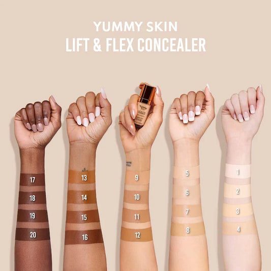 Danessa Myricks Beauty 
Yummy Skin Lift & Flex Hydrating Concealer With Hyaluronic Acid & Caffeine Color: 8 - medium with golden olive undertones