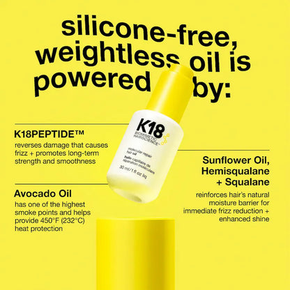 K18 Biomimetic Hairscience 
Molecular Repair Hair Oil Size:30 mL