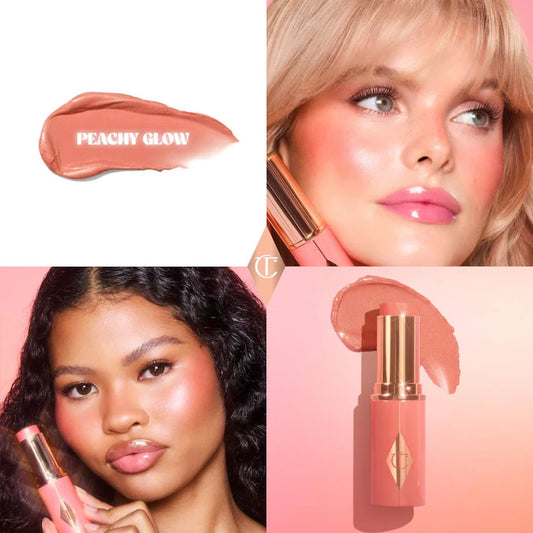 Charlotte Tilbury 
Unreal Lip + Cheek Glow Blush Stick with Hyaluronic Acid Color: Peach Glow - poppy peach