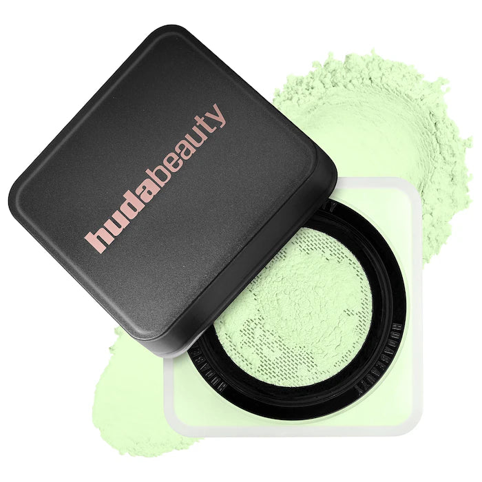 HUDA BEAUTY 
Easy Bake Blurring Loose Baking & Setting Powder Color: Matcha Milk Cake - Vibrant green for fair–medium skin tones to neutralize redness