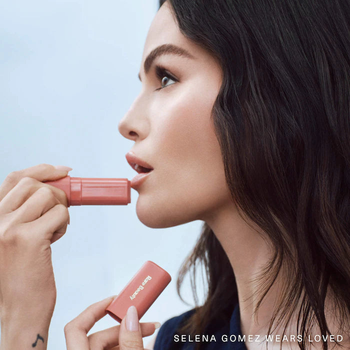 Rare Beauty by Selena Gomez 
Find Comfort Lip Butter Balm + Overnight Mask with Hyaluronic Acid Butter Color: Loved - tea rose | subtle vanilla scentNew