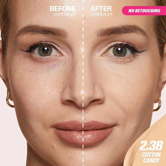 HUDA BEAUTY 
#FauxFilter Matte Buildable Coverage Waterproof Concealer Color: Cotton Candy 2.3 Beige - light skin tones with pink undertones
