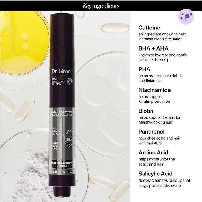 Dr. Groot 
Roll-On Hair Thickening Scalp Serum for Thinning Hair Size:15 ml