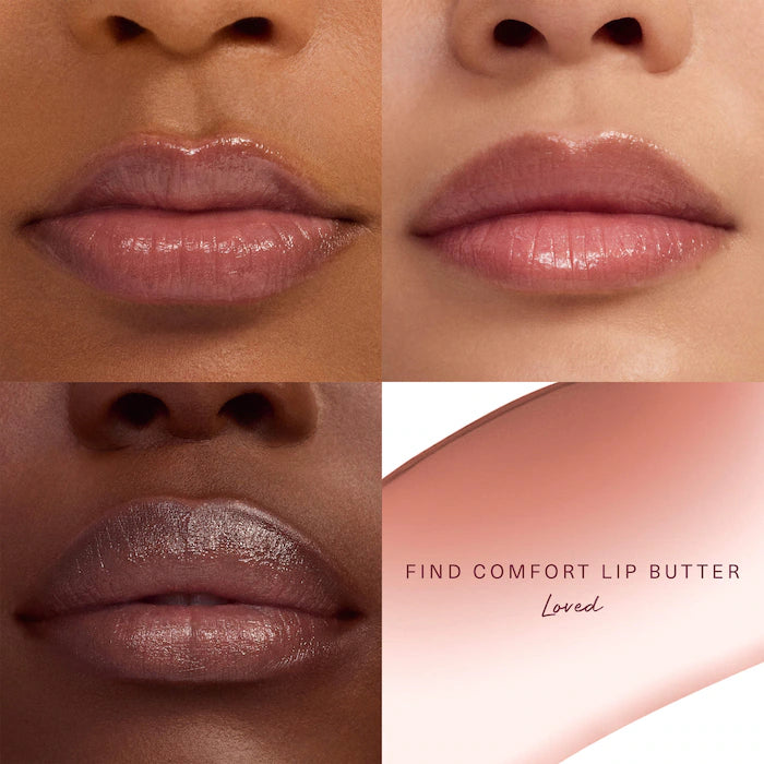 Rare Beauty by Selena Gomez 
Find Comfort Lip Butter Balm + Overnight Mask with Hyaluronic Acid Butter Color: Loved - tea rose | subtle vanilla scentNew