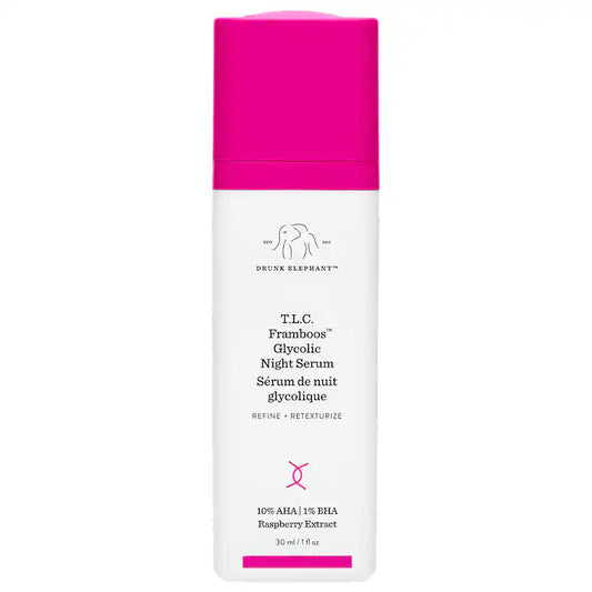 Drunk Elephant 
T.L.C. Framboos™ Glycolic Resurfacing Night Serum