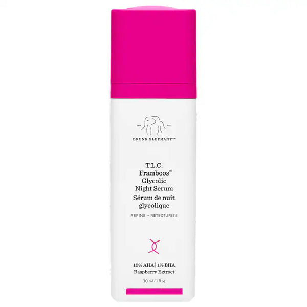 Drunk Elephant 
T.L.C. Framboos™ Glycolic Resurfacing Night Serum