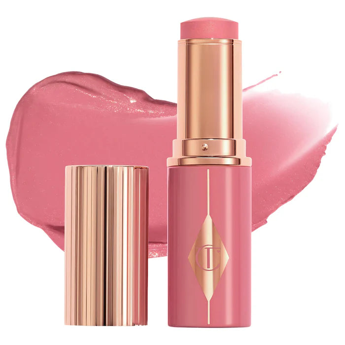 Charlotte Tilbury 
Unreal Lip + Cheek Glow Blush Stick with Hyaluronic Acid Color: Rosy Glow - warm rosy pink