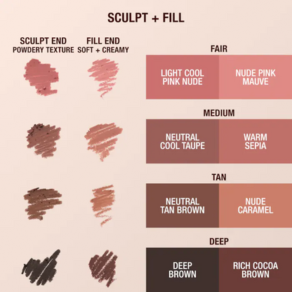 Charlotte Tilbury 
Super Nudes Lip Cheat Contour Duo Lip Liner Color: Fair - Sculpt: Light Cool Pink Nude Fill: Nude Pink Mauve
