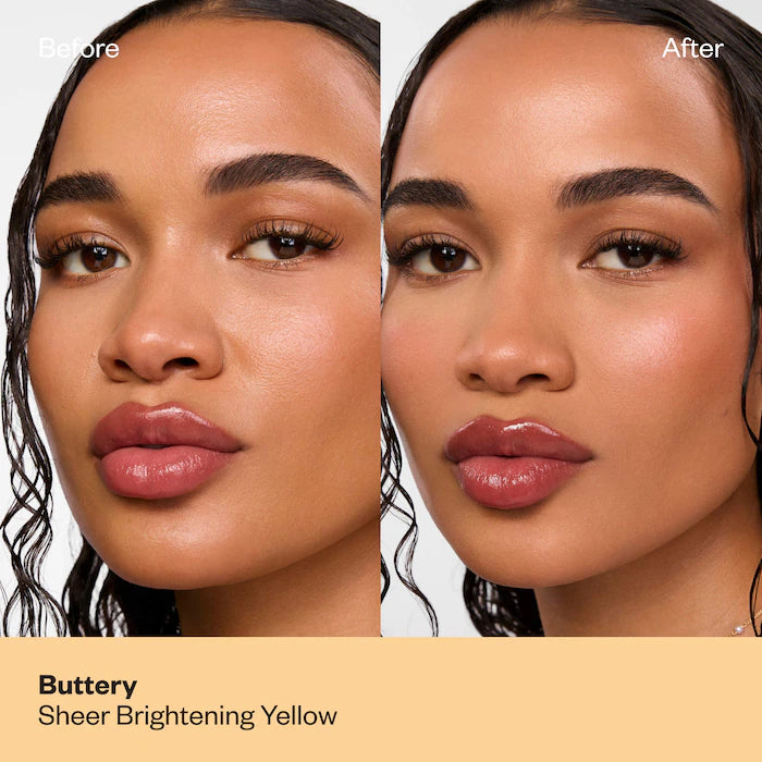 Kosas 
Cloud Set Baked Setting & Smoothing Talc-Free Vegan Powder Color: Buttery - sheer brightening yellow