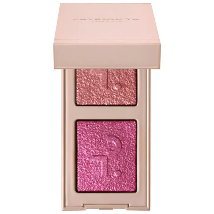 PATRICK TA 
Major Dimension Eye Illusion Eyeshadow Duo Color: I'm With Her - rose gold sparkle