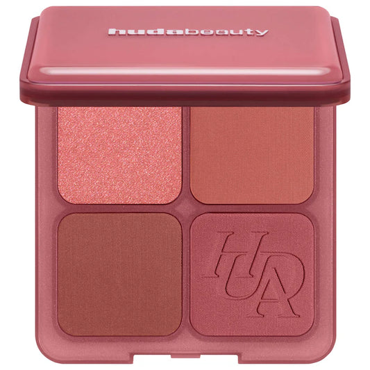 HUDA BEAUTY 
Blush Filter Blurring Blushlighters Palette Color: Strawberry Latte - Strawberry Fizz, Rose Chai, Latte, Pink Espresso - a delicious blend of creamy mauve, warm rose, and rich espresso tones
