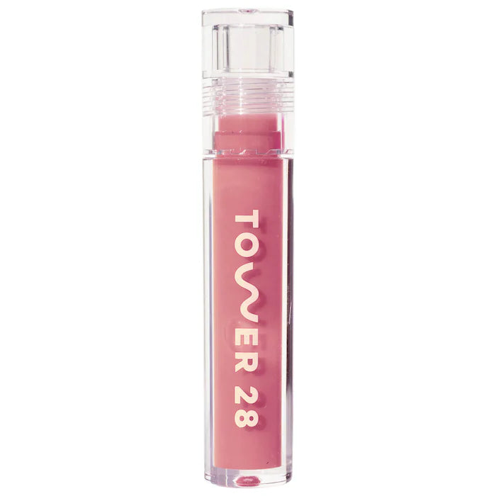 Tower 28 Beauty 
ShineOn Lip Jelly Hydrating Non-Sticky Lip Oil Color: Pistachio - semi-sheer, milky nude pink