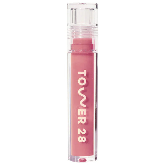 Tower 28 Beauty 
ShineOn Lip Jelly Hydrating Non-Sticky Lip Oil Color: Pistachio - semi-sheer, milky nude pink