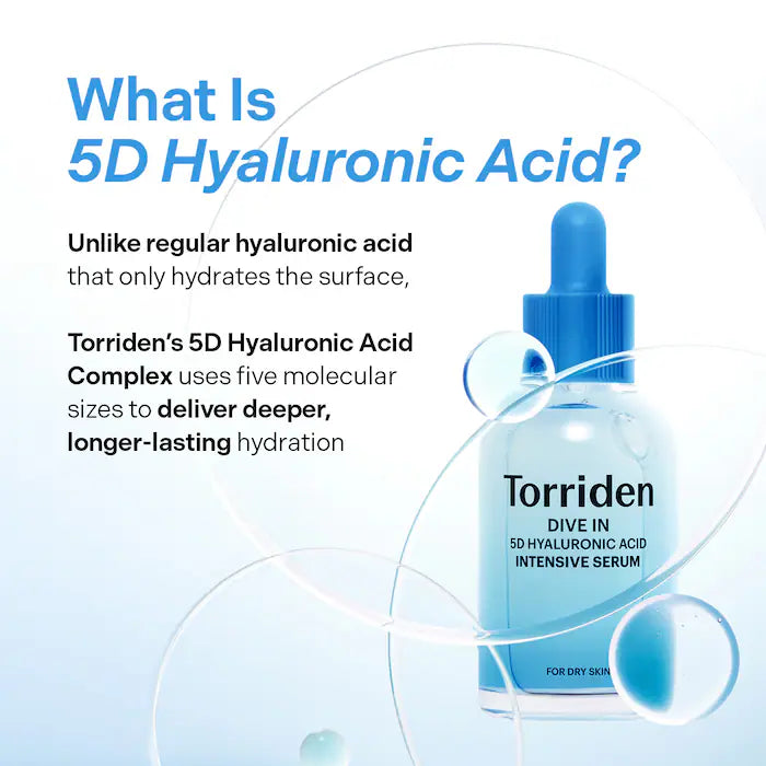 Torriden 
DIVE IN 5D Hyaluronic Acid Intensive Layering Serum with Panthenol 5% Size:50 ml