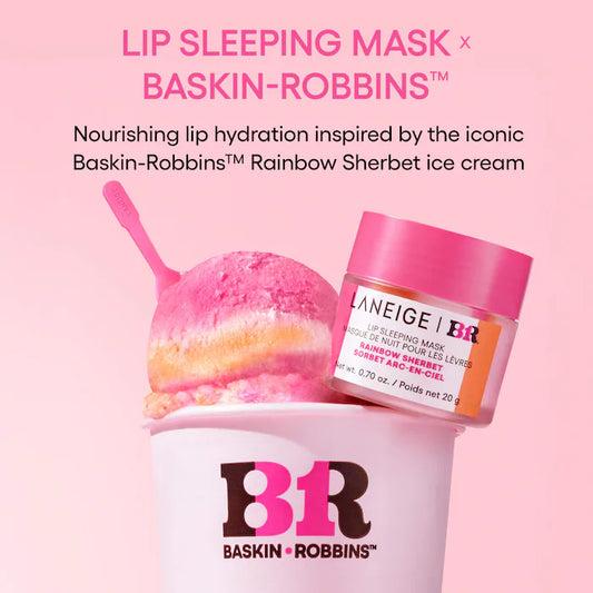 LANEIGE 
Lip Sleeping Mask Intense Hydration with Vitamin Color: Baskin Robbins Rainbow Sherbet