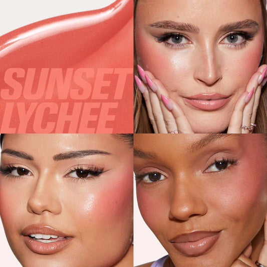 HUDA BEAUTY 
Blush Filter Soft Glow Liquid Blush Color: Sunset Lychee - rosy coral