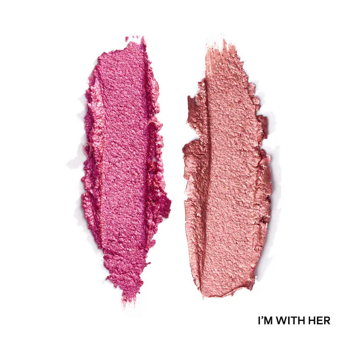PATRICK TA 
Major Dimension Eye Illusion Eyeshadow Duo Color: I'm With Her - rose gold sparkle