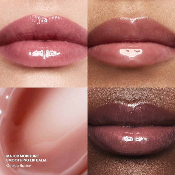 PATRICK TA 
Major Moisture Smoothing and Hydrating Tinted Lip Balm with Vitamin E Color: Cookie Butter - Cool Mauve | cozy cookie butter scent