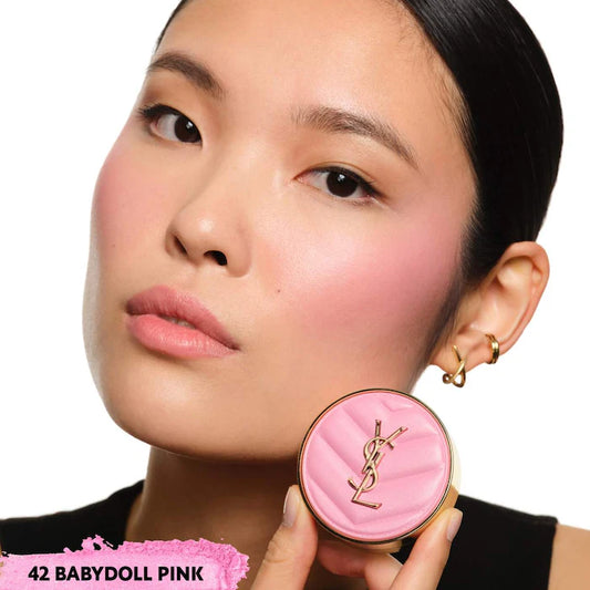 Yves Saint Laurent 
Make Me Blush 24H Buildable Powder Blush Color: 42 Babydoll Pink - cool baby pink satin