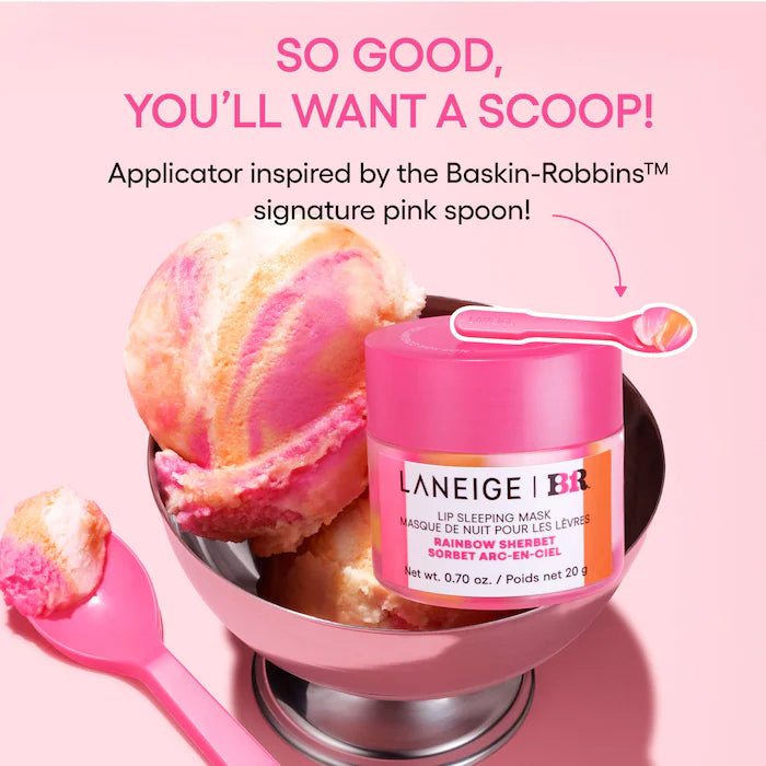 LANEIGE 
Lip Sleeping Mask Intense Hydration with Vitamin Color: Baskin Robbins Rainbow Sherbet