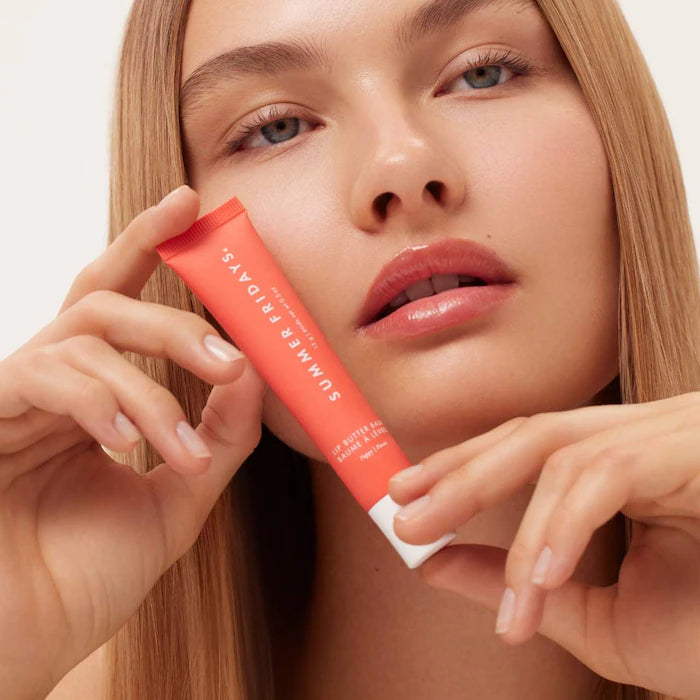 Summer Fridays 
Lip Butter Balm for Hydration & Shine Color: Poppy - sheer citrus coral