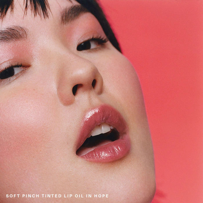 Rare Beauty by Selena Gomez 
Soft Pinch Tinted Lip Oil Stain Color: Hope - nude mauve