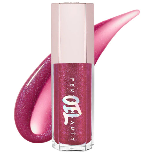 Fenty Beauty by Rihanna 
Gloss Bomb Oil Luminizing Lip Oil 'N Gloss Color: Razzberry Jamz - sparkling bright berry