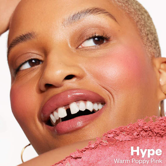 Kosas 
Blush is Life Baked Talc-Free Dimensional + Brightening Blush Color: Hype - warm poppy pink