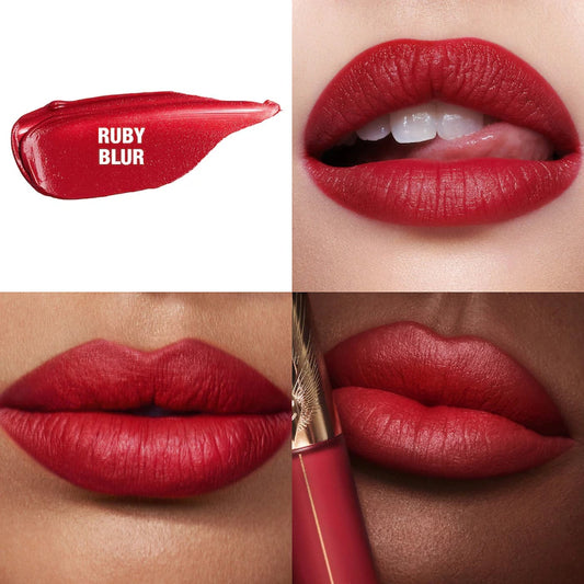Charlotte Tilbury 
Airbrush Flawless Matte Lip Blur Liquid Lipstick Color: Ruby Blur - ruby red
