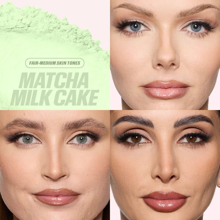 HUDA BEAUTY 
Easy Bake Blurring Loose Baking & Setting Powder Color: Matcha Milk Cake - Vibrant green for fair–medium skin tones to neutralize redness