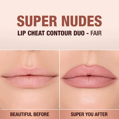 Charlotte Tilbury 
Super Nudes Lip Cheat Contour Duo Lip Liner Color: Fair - Sculpt: Light Cool Pink Nude Fill: Nude Pink Mauve