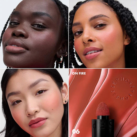 SEPHORA COLLECTION 
Blush & Go Longwear Matte Liquid Blush For Lip and Cheek Color: 06 On Fire - spiced pink matte