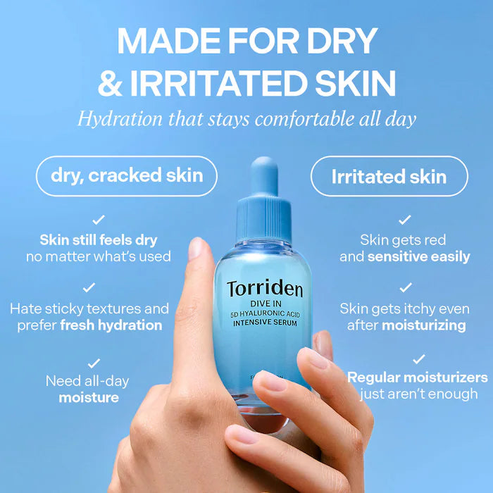 Torriden 
DIVE IN 5D Hyaluronic Acid Intensive Layering Serum with Panthenol 5% Size:50 ml