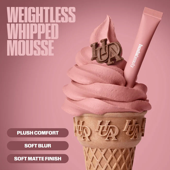 HUDA BEAUTY 
Liquid Matte Mousse Soft Blur Lip Cream Color: Bombshell Pinky Brown - For an effortless pinky brown look use