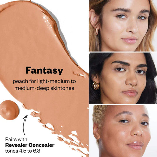 Kosas 
Revealer Extra Bright Serum-Powered Color Correctors for Dark Circles Color: Fantasy - Peach for light medium to medium deep skin tones