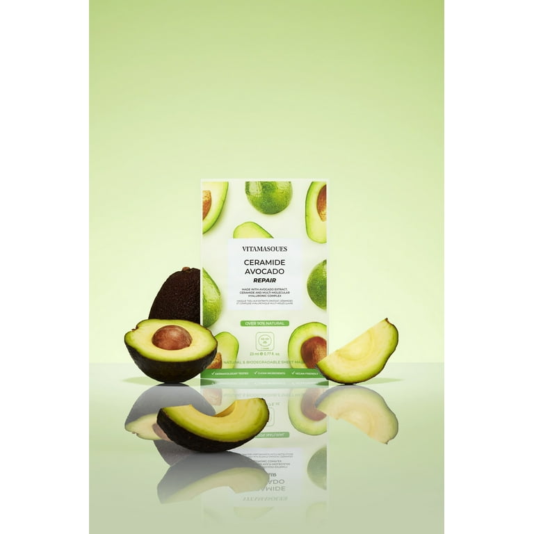 Vitamasques Ceramide Avocado Repair Sheet Mask, For All Skin Types, One Sheet Mask