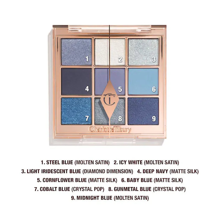 Charlotte Tilbury 
Charlotte’s Beautifying Eye Trends Eyeshadow Palette Color: Denim Dimension