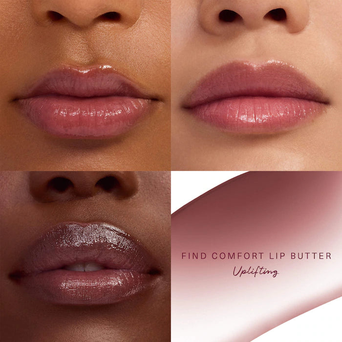 Rare Beauty by Selena Gomez 
Find Comfort Lip Butter Balm + Overnight Mask with Hyaluronic Acid Butter Color: Uplifting - deep cool berry | subtle vanilla scent