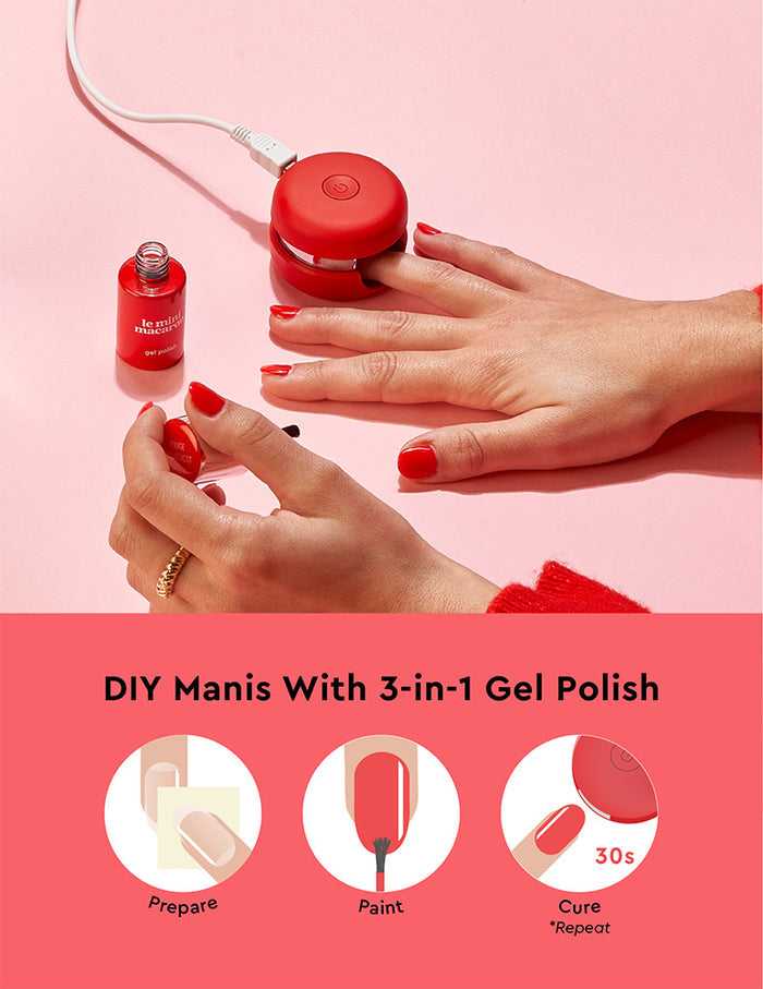 Le Mini Macaron Cherry Red - Gel Manicure Kit