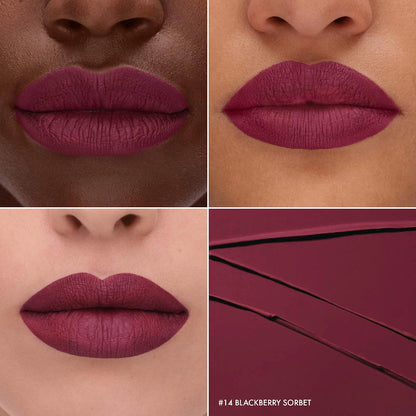 SEPHORA COLLECTION 
Cream Lip Stain 10HR Liquid Lipstick Color: 14 Blackberry Sorbet - matte deep berry red