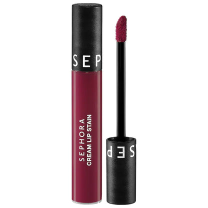 SEPHORA COLLECTION 
Cream Lip Stain 10HR Liquid Lipstick Color: 14 Blackberry Sorbet - matte deep berry red