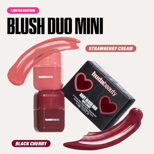 HUDA BEAUTY 
Mini Baby Blush Duo Set
Color: Strawberry Cream and Black Cherry - dusty rose / burnt berry