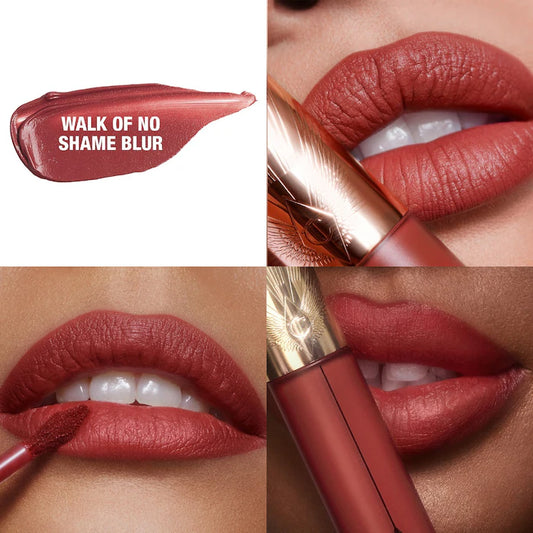 Charlotte Tilbury 
Airbrush Flawless Matte Lip Blur Liquid Lipstick Color: Walk Of No Shame Blur - berry rose