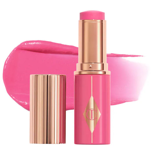 Charlotte Tilbury 
Unreal Lip + Cheek Glow Blush Stick with Hyaluronic Acid Color: Pinky Glow - vibrant cool pink